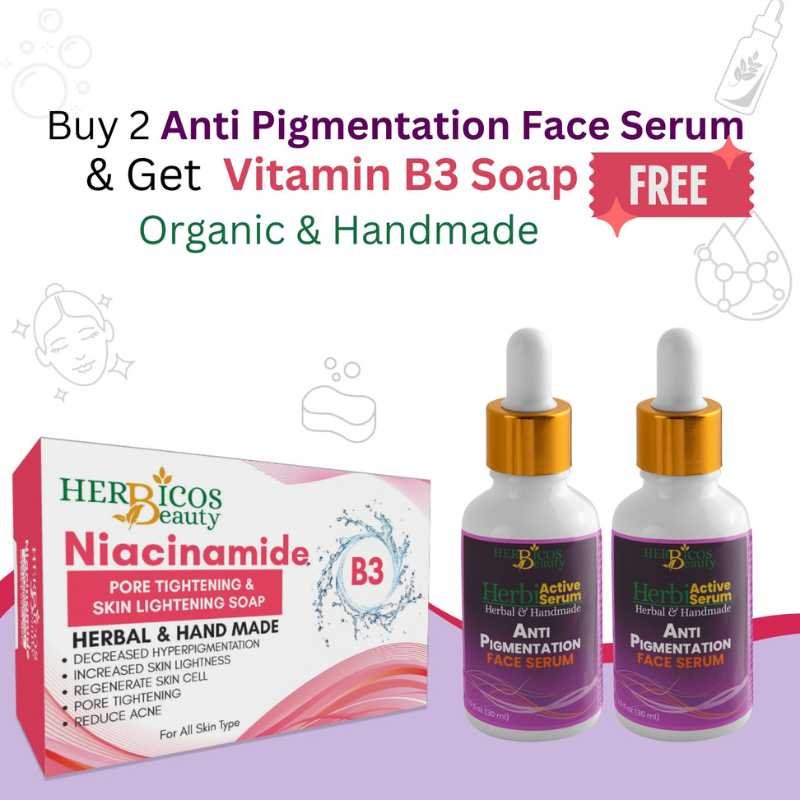 2 Anti Pigmentation Face Serum + Free Niacinamide (Vitamin B3) Soap