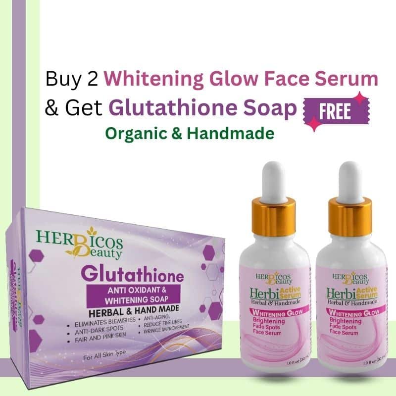 2 Whitening Glow Face Serum & Get Glutathione Soap Free
